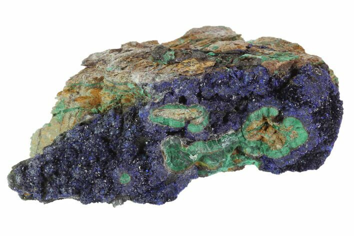 Sparkling Azurite Crystals With Malachite - Laos #95800